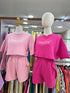 MODERN GRIL Round Neck Crop Top With Short Sets